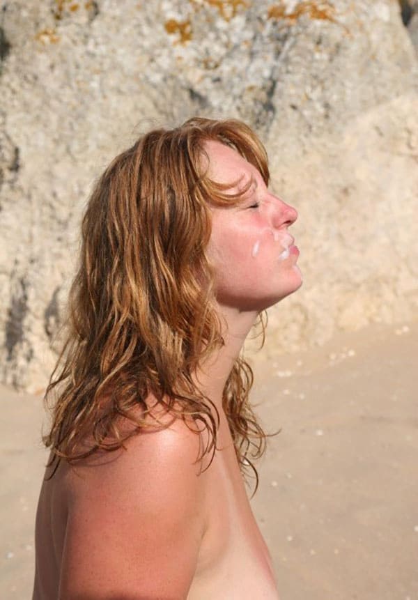 Минет на нудистском пляже со спермой на лицо 11 из 49 фото
